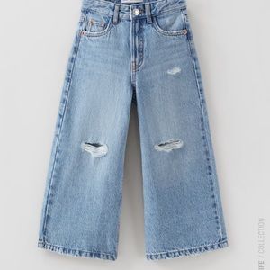 WORN TWICE Zara kids blue extreme wide leg jeans